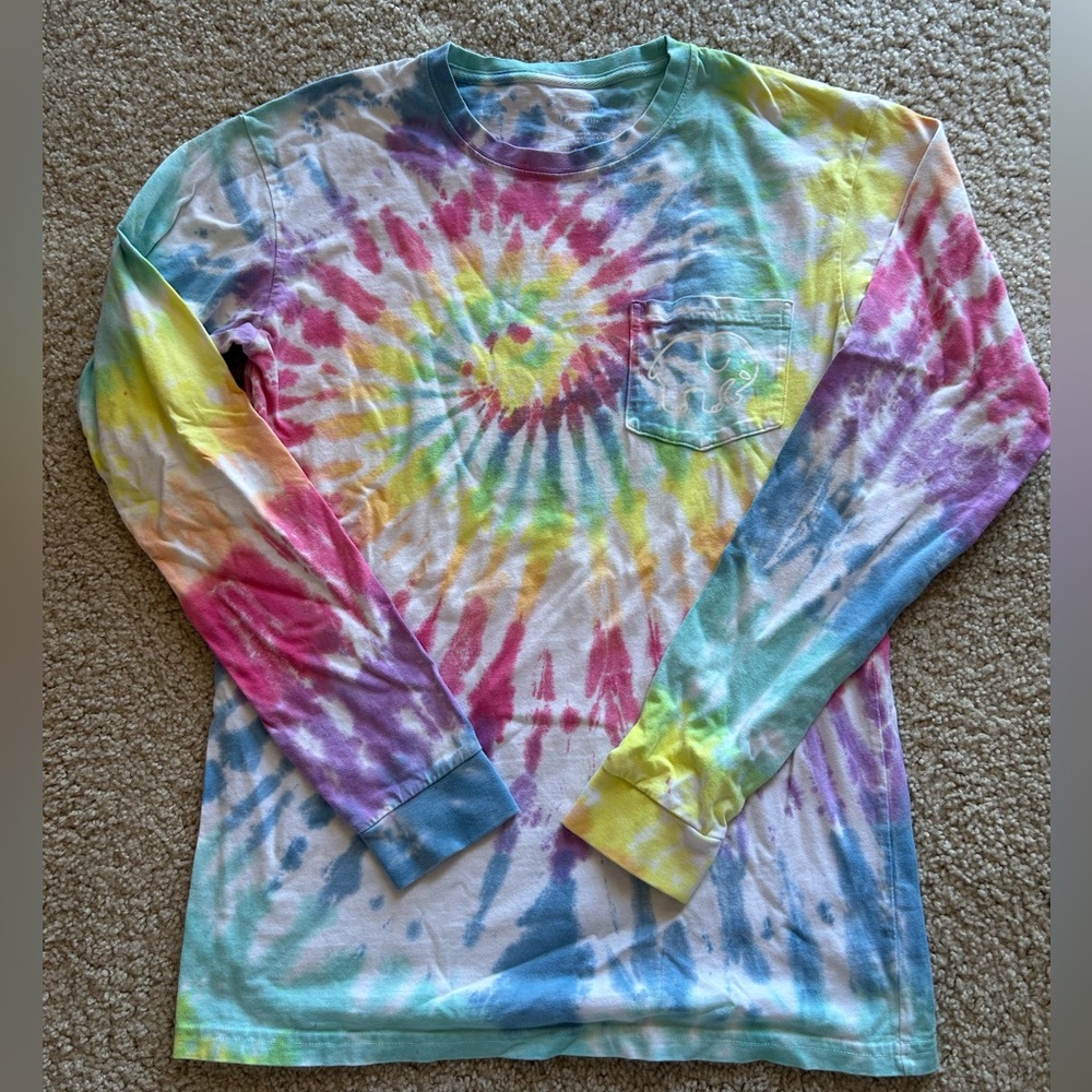 Ivory Ella Rainbow Tie Dye Long Sleeve Tshirt, Size S